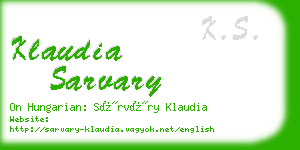 klaudia sarvary business card